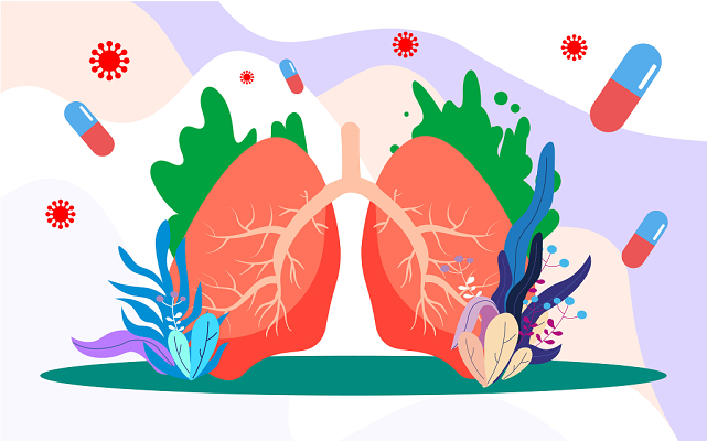 肺健康插画