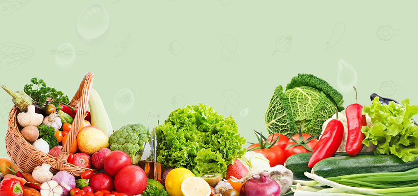 绿色小清新新鲜蔬果蔬菜电商淘宝海报背景