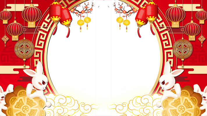中秋中秋节中国风中秋节中秋边框红色喜庆海报展板png元素