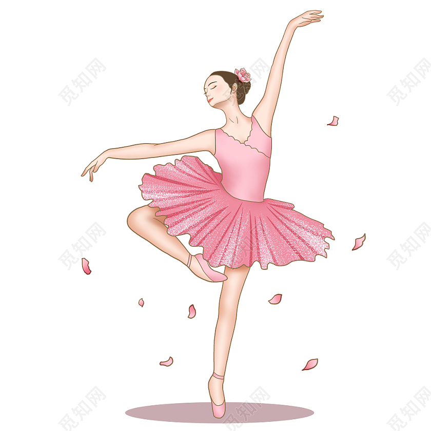手绘卡通人物芭蕾舞女孩原创插画素材舞蹈女孩元素