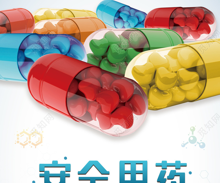 白色新颖高端安全用药海报