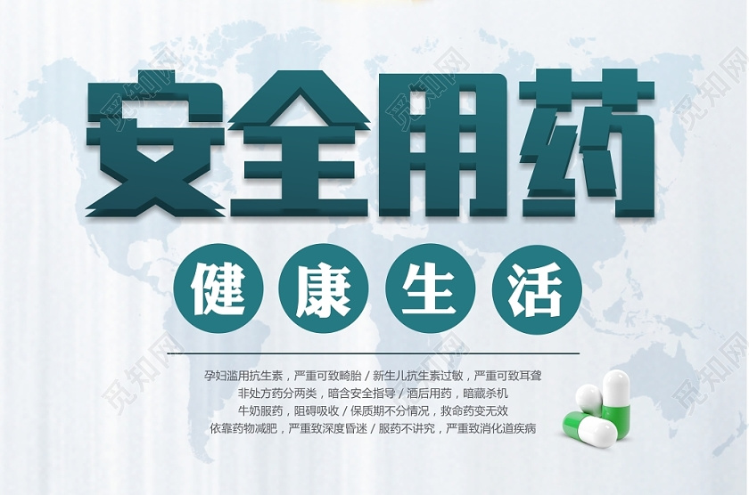 安全用药医疗卫生简约大气宣传海报