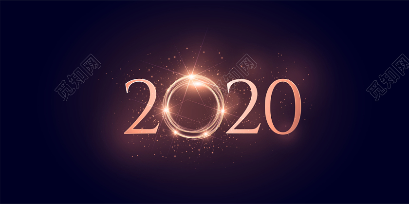 2020新年鼠年背景黑金大气2020鼠年字体设计模板
