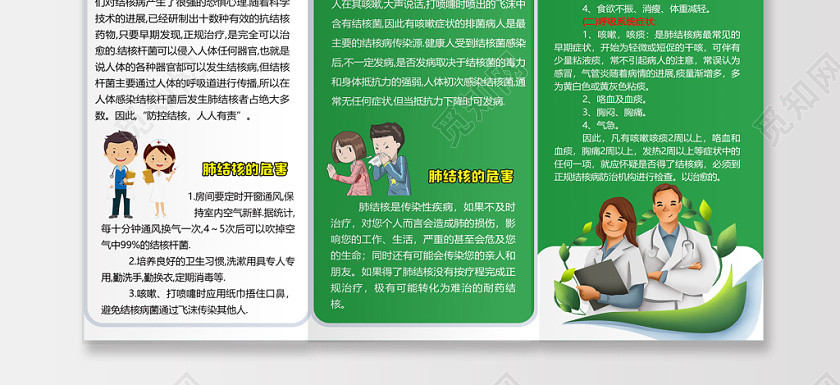 绿色清爽结核病防治核心信息及知识要点三折页防治结核病 绿色清爽结核病防治核心信息及知识要点三折页防治结核病