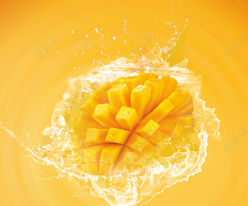 大气简约新鲜水果芒果汁新品促销海报水果芒果
