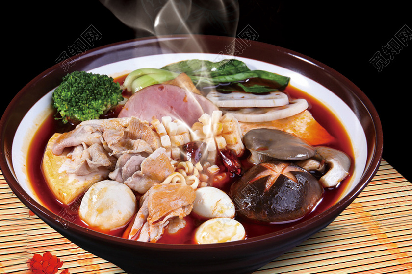 觅知网 设计素材 广告设计 黑色冒菜特色美食宣传海报设计.