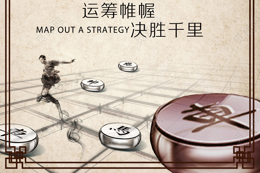 黄色复古风象棋大赛象棋海报