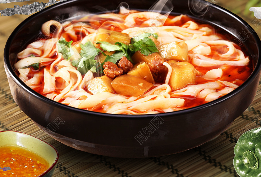 觅知网 设计素材 广告设计 简约大气刀削面早餐美食宣传海报.
