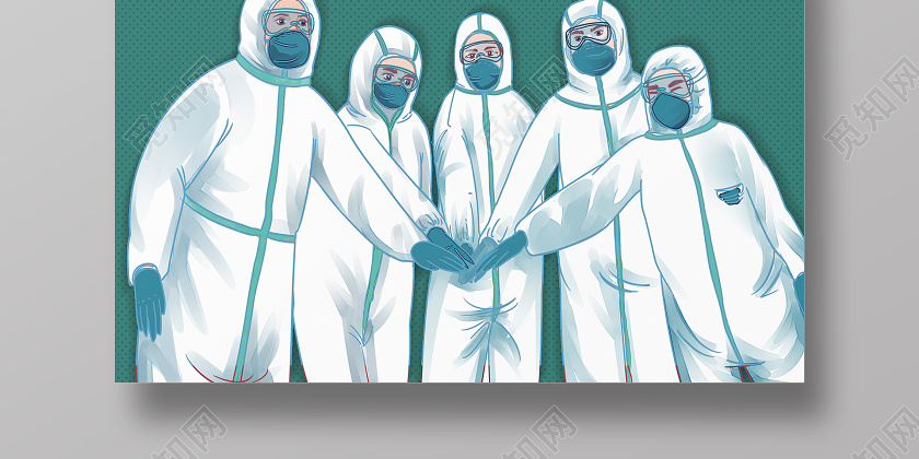 绿色卡通疫情还在口罩勿摘全球疫情抗疫防疫海报