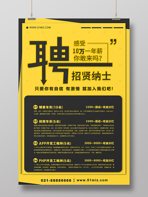 红色大气招贤纳士海底捞招聘火锅店招聘海报