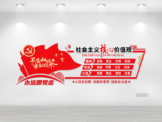 红色社会主义核心价值观文化墙展板