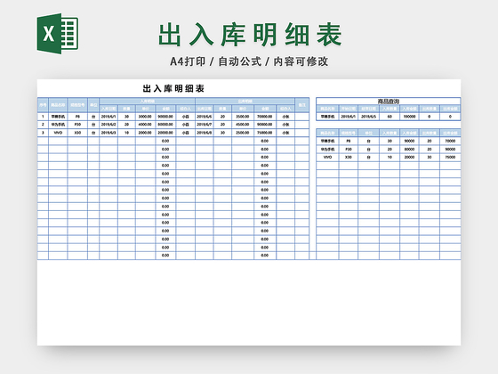 觅知网 excel模板 仓储管理 出入库表格 > 企业仓储管理出入库登记