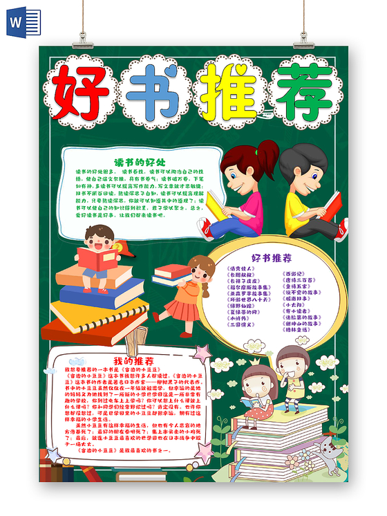 国学名著西游记读后感读书阅读小报手抄报psd
