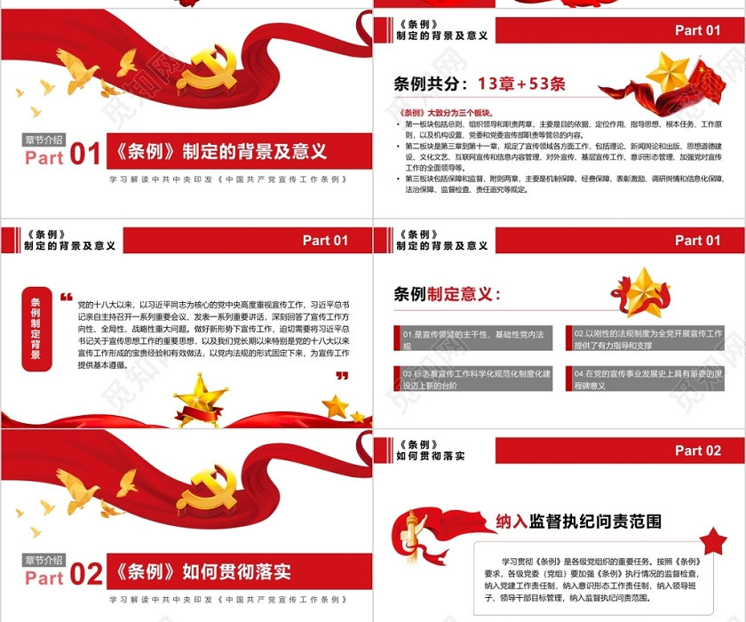 学习解读中国共产党宣传工作条例党政党建党课PPT模板 学习解读中国共产党宣传工作条例党政党建党课PPT模板