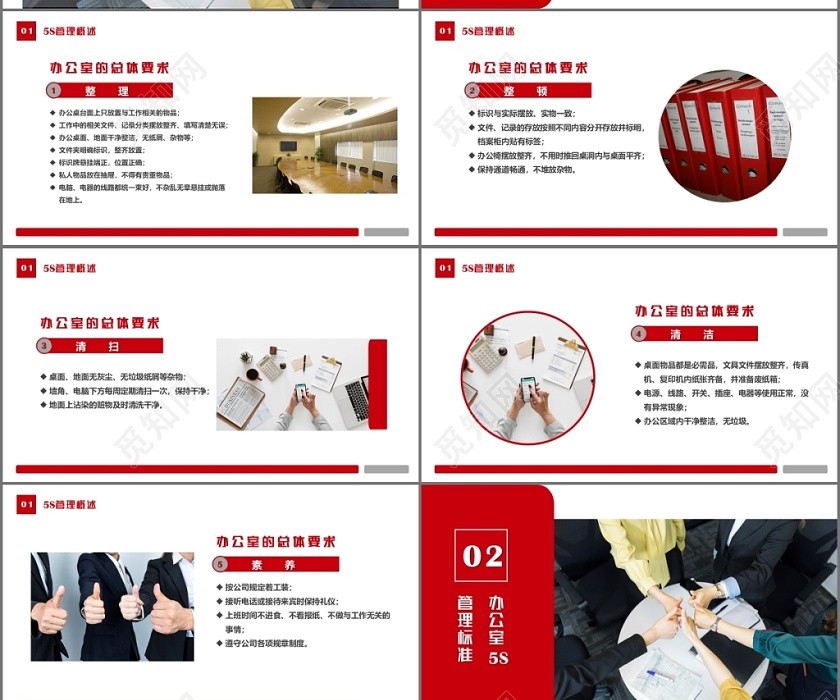 大气红色办公室5S管理企业培训酒店培训PPT模板 大气红色办公室5S管理企业培训酒店培训PPT模板