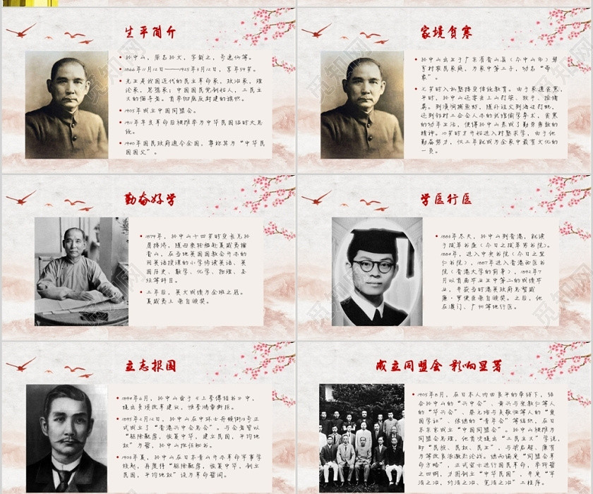 紅色孫中山誕辰學習中山精神黨課歷史主題班會PPT模板 紅色孫中山誕辰學習中山精神黨課歷史主題班會PPT模板