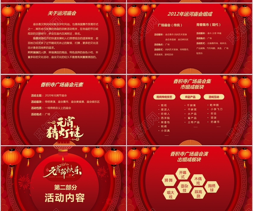 红色喜庆中国传统节日元宵节快乐庙会活动策划PPT 红色喜庆中国传统节日元宵节快乐庙会活动策划PPT