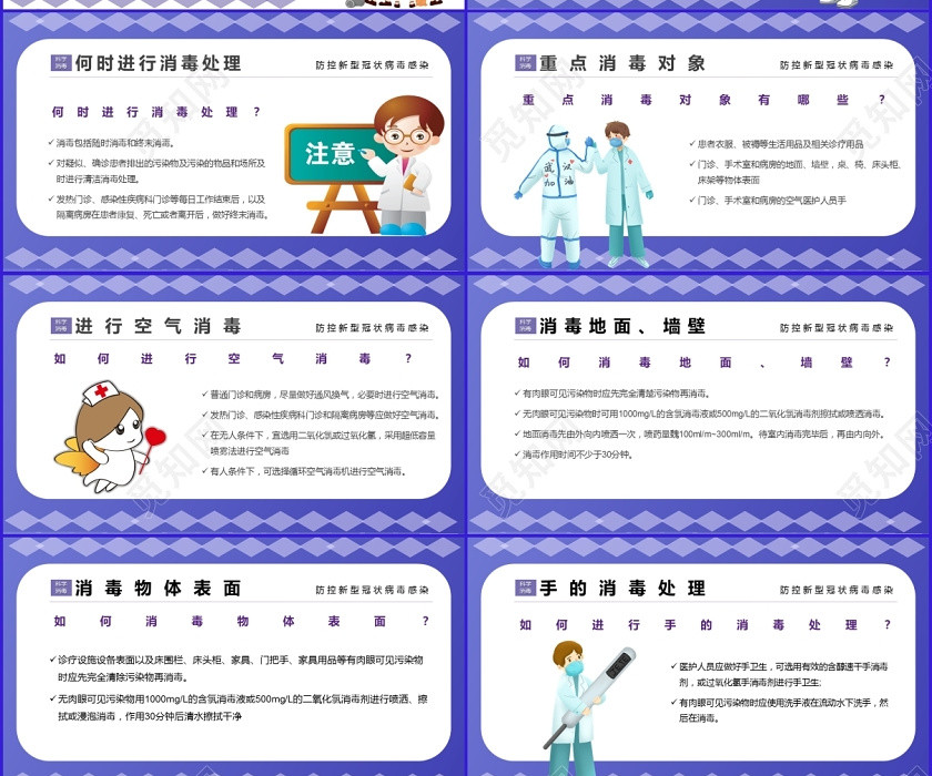 卡通人物科學消毒防疫工作PPT模板疫情 卡通人物科學消毒防疫工作PPT模板疫情