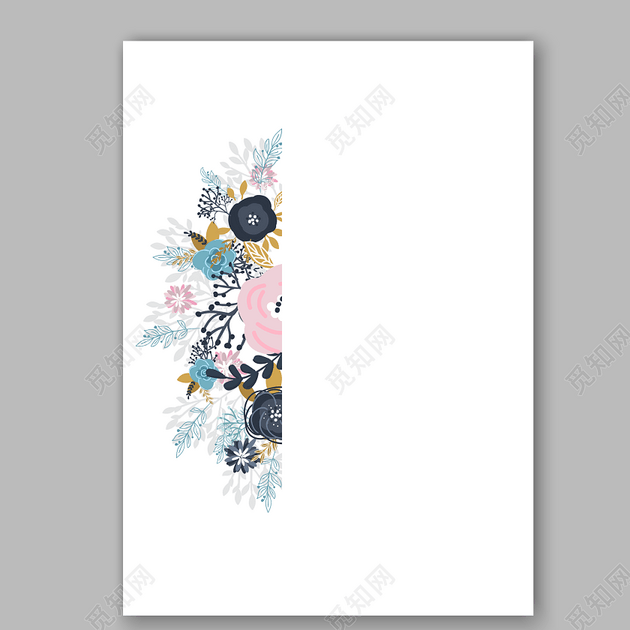 白底碎花背景免费下载 觅知网