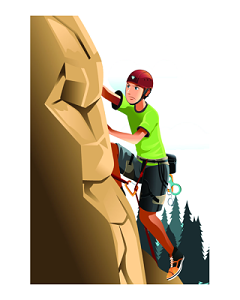 登山运动员卡通图片