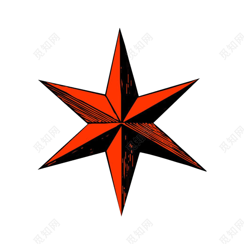 红色六角星素材免费下载 觅知网