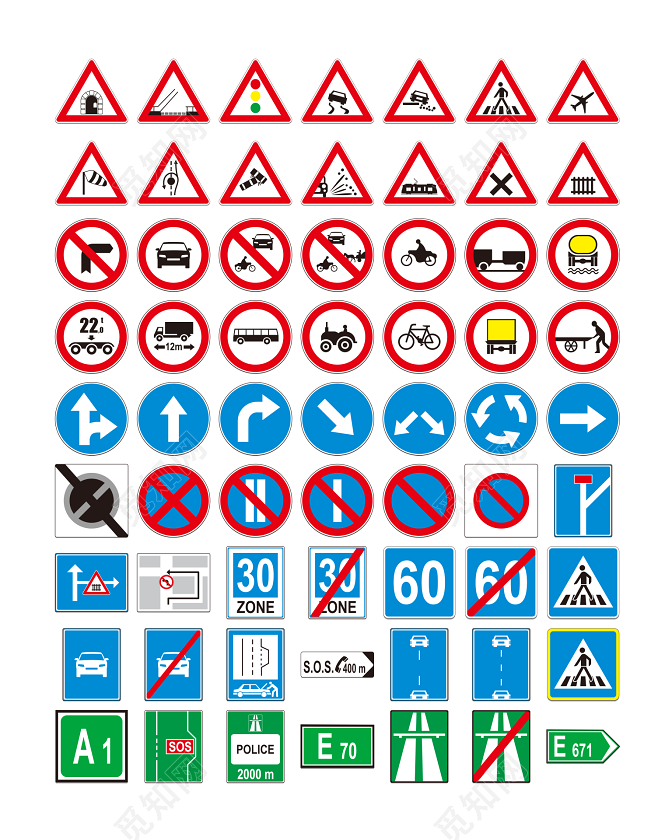 道路交通安全标志图片素材免费下载 觅知网