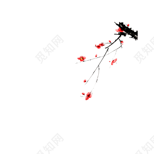 雅致传统中国风红梅背景素材免费下载 觅知网
