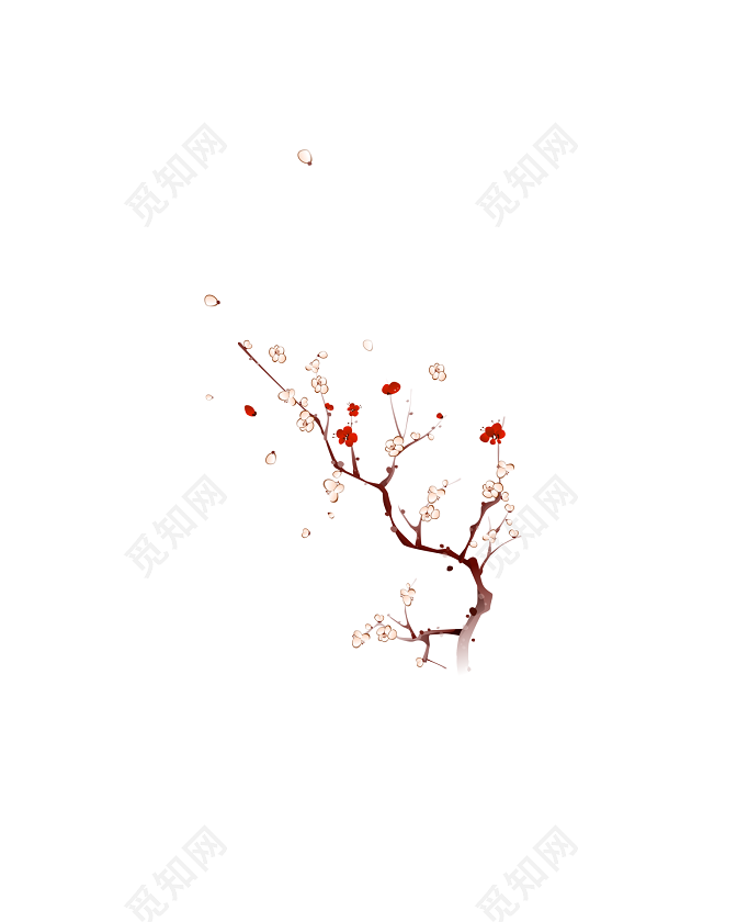 古典白色梅花中国风红梅背景素材免费下载 觅知网