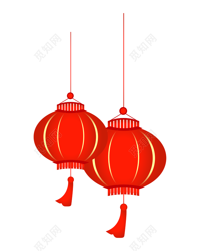 红色春节过年灯笼素材免费下载 觅知网
