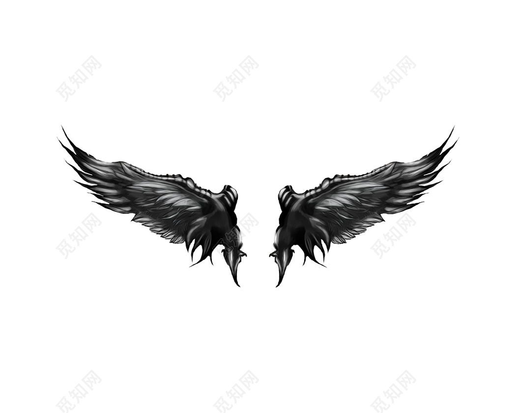 翅膀纹身 天使与恶魔翅膀纹身 #刺青师大龙#|手工艺|其他手工|刺青师大龙 - 原创作品 - 站酷 (ZCOOL)