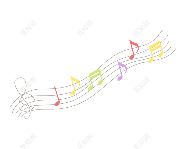 彩色音乐音符图案素材免费下载 觅知网