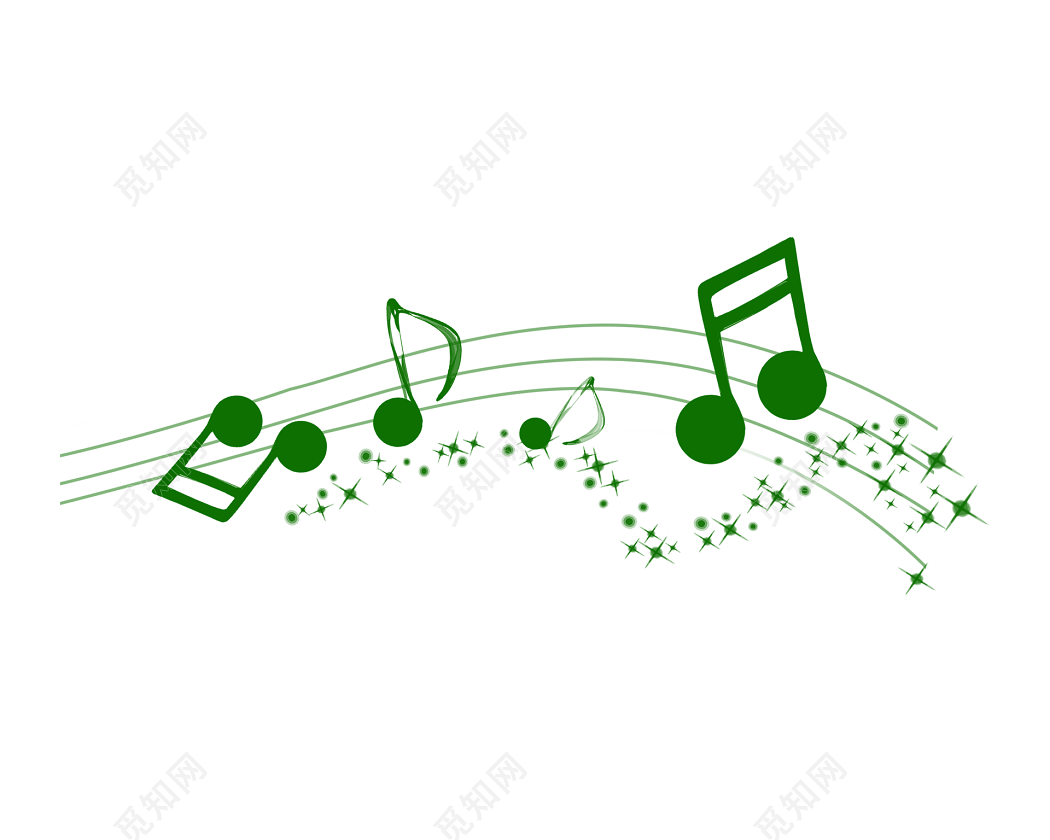 绿色音乐音符图案素材免费下载 觅知网