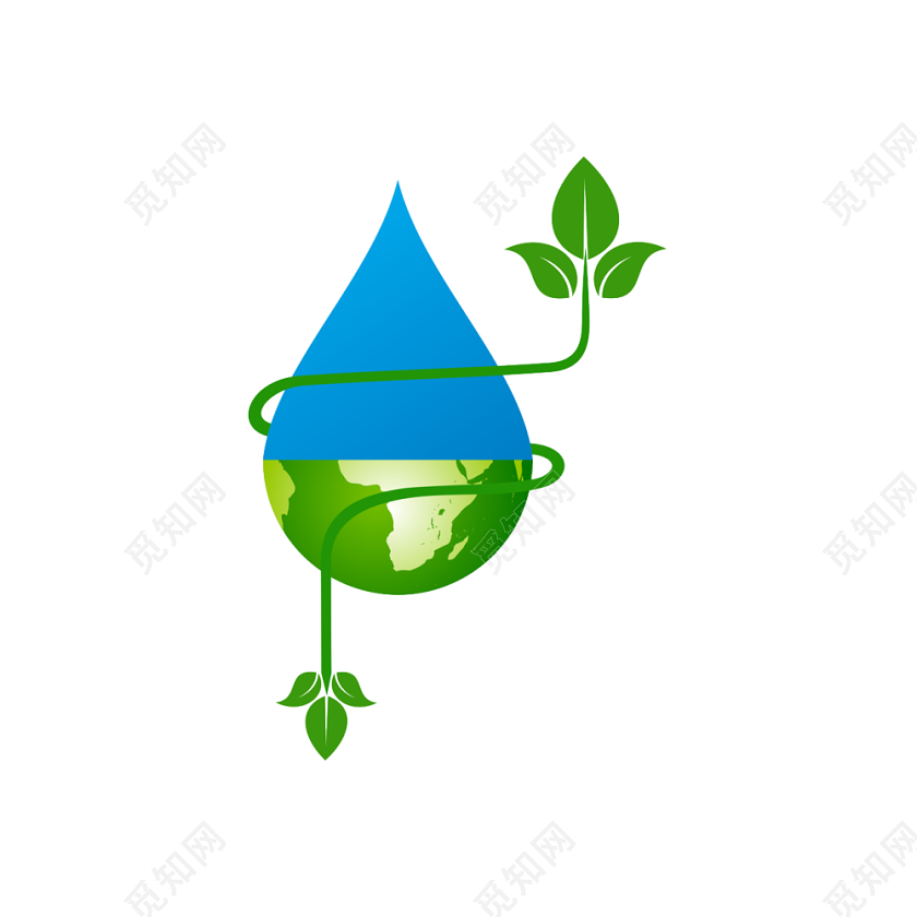 绿色树苗水滴素材免费下载 觅知网