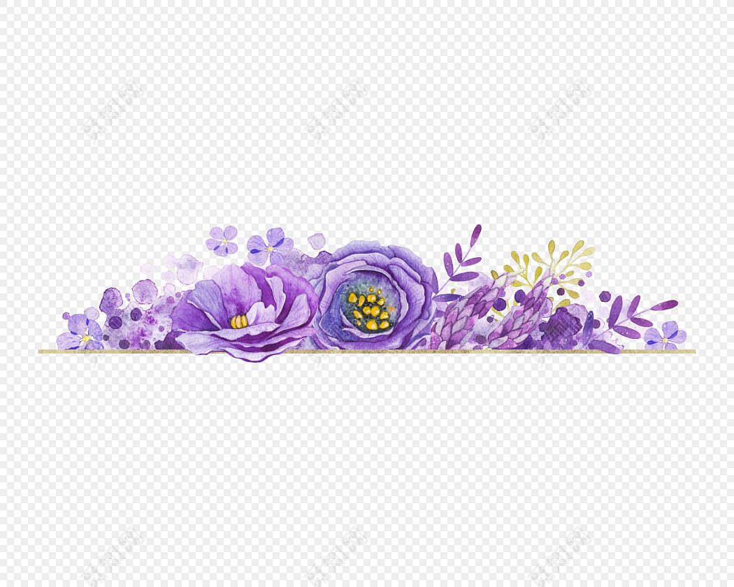 矢量紫色花装饰素材免费下载 觅知网