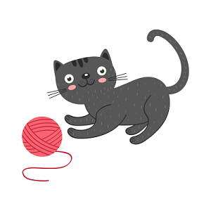 玩毛线球的猫咪设计素材