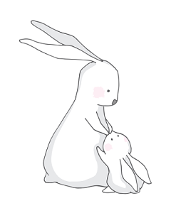 白兔妈妈手绘矢量素材