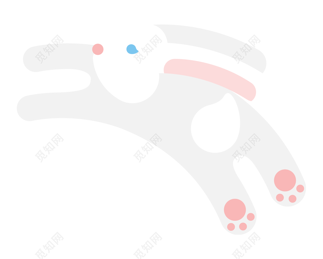 卡通矢量白兔设计素材免费下载 觅知网
