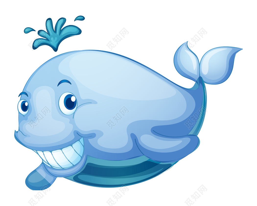 手繪卡通小清新可愛海洋日海底生物藍鯨鯨魚藍色創意元素免扣PSD圖案素材免費下載，圖片尺寸2000 × 2000px - Lovepik