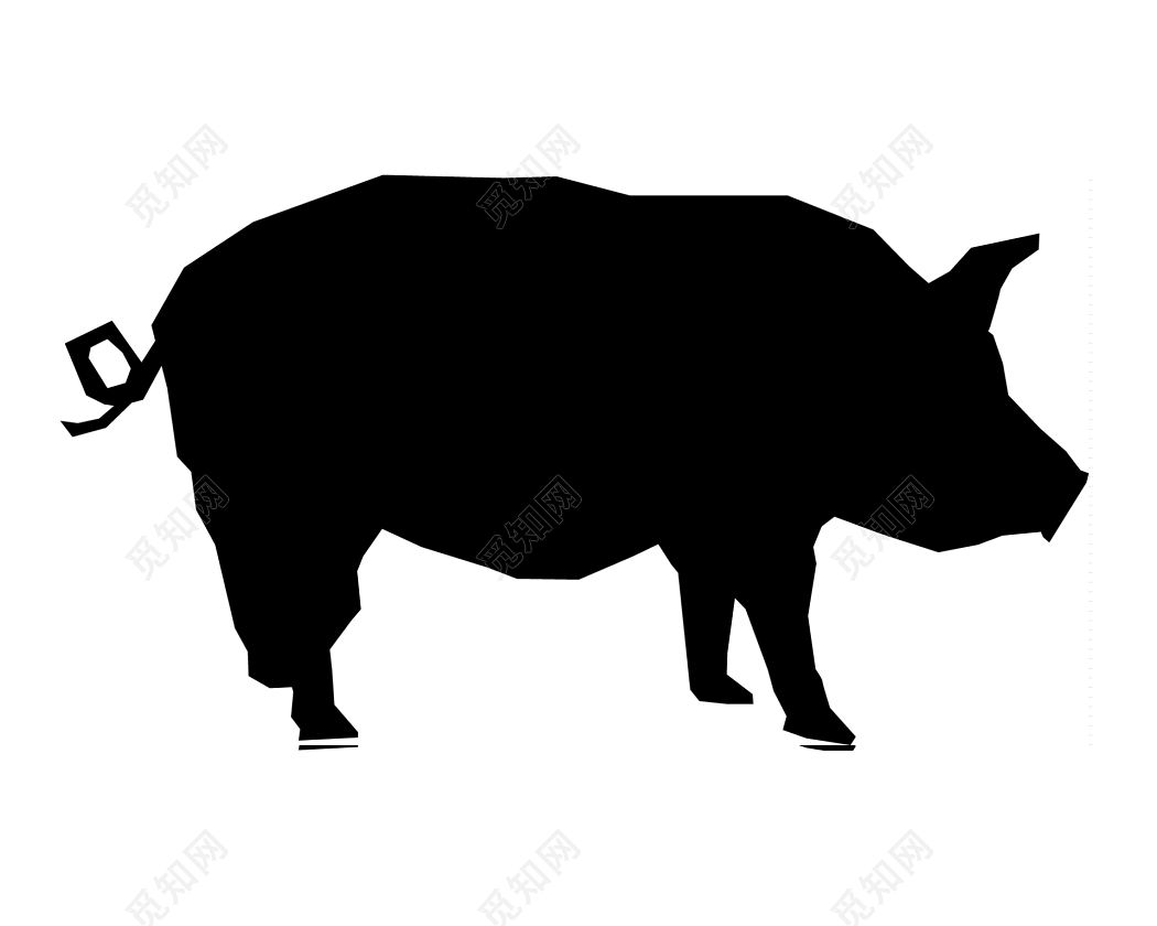 黑白猪年手绘素描图片素材免费下载 - 觅知网