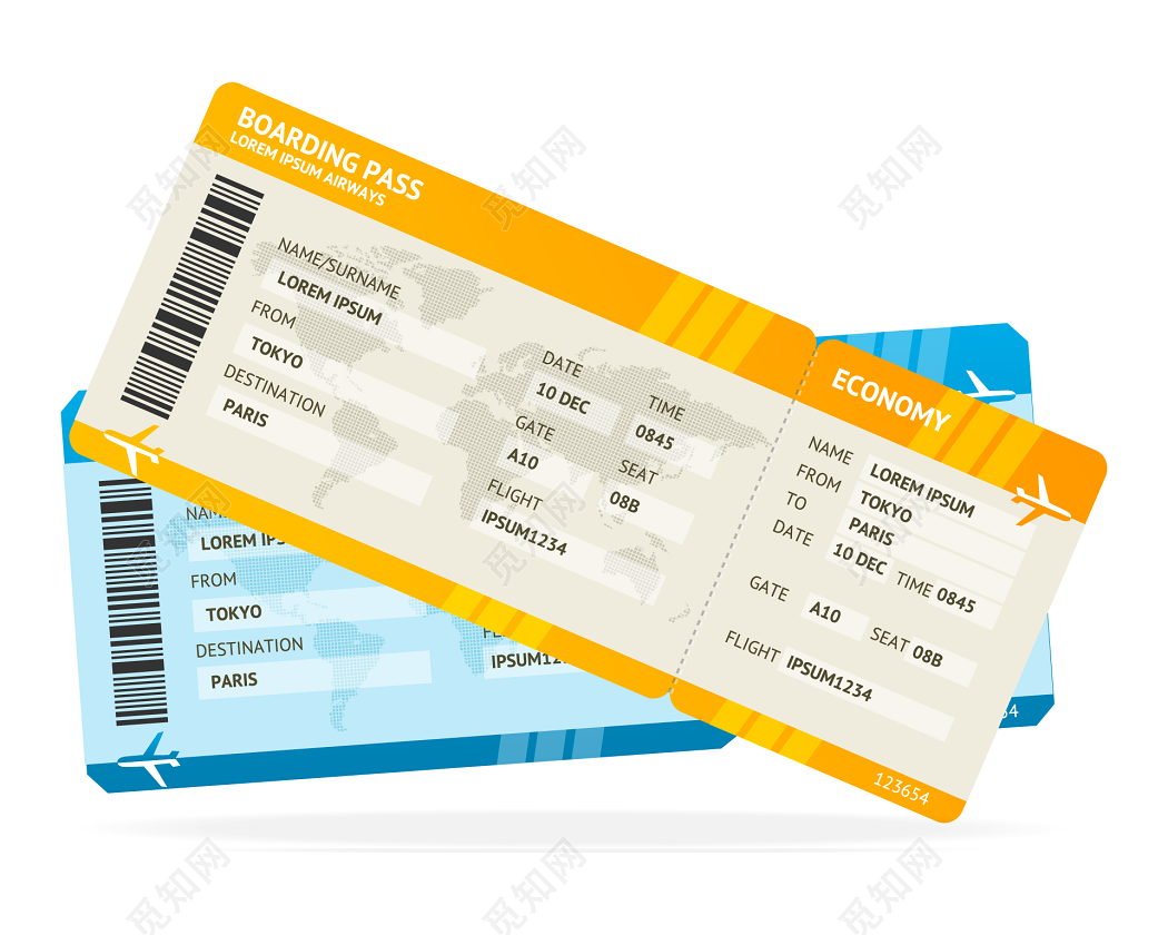 飞机票模板. 飞机机票现实空白. 登机口. 矢量图插图. 向量例证 - 插画 包括有 信息, 飞机: 234315000