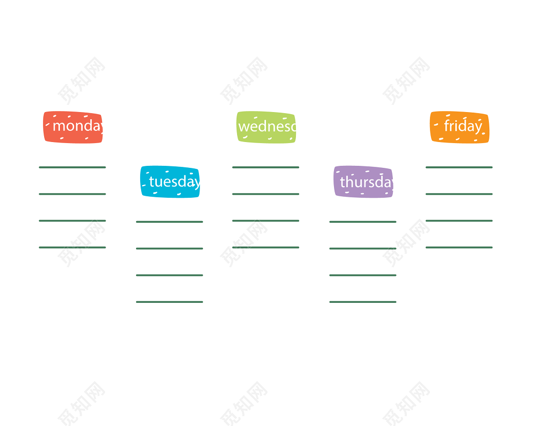 彩色卡通日程表插画素材免费下载 觅知网