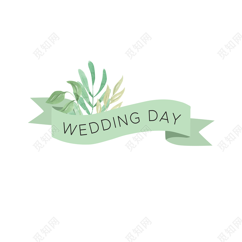 绿色可爱装饰婚礼背景素材免费下载 觅知网
