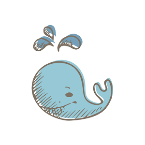 蓝色卡通鲸鱼简笔画