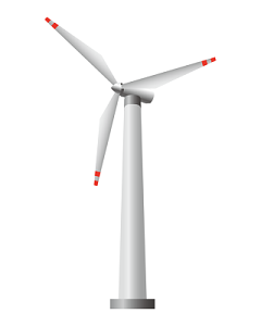 白色简约环保向左风力发电机素材