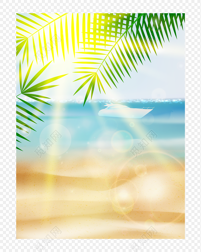 夏日沙滩旅游度假海报背景素材免费下载 觅知网