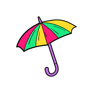 卡通雨伞矢量素材