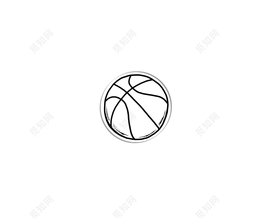 篮球简笔画 儿童学画_体育用品简笔画