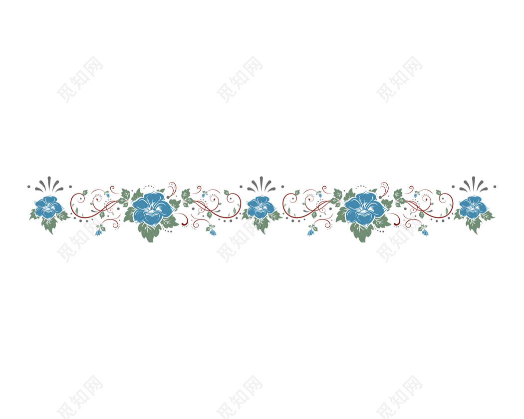 矢量蓝色青花瓷装饰边框图片素材免费下载 - 觅知网