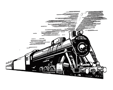 蒸汽机车素描图片