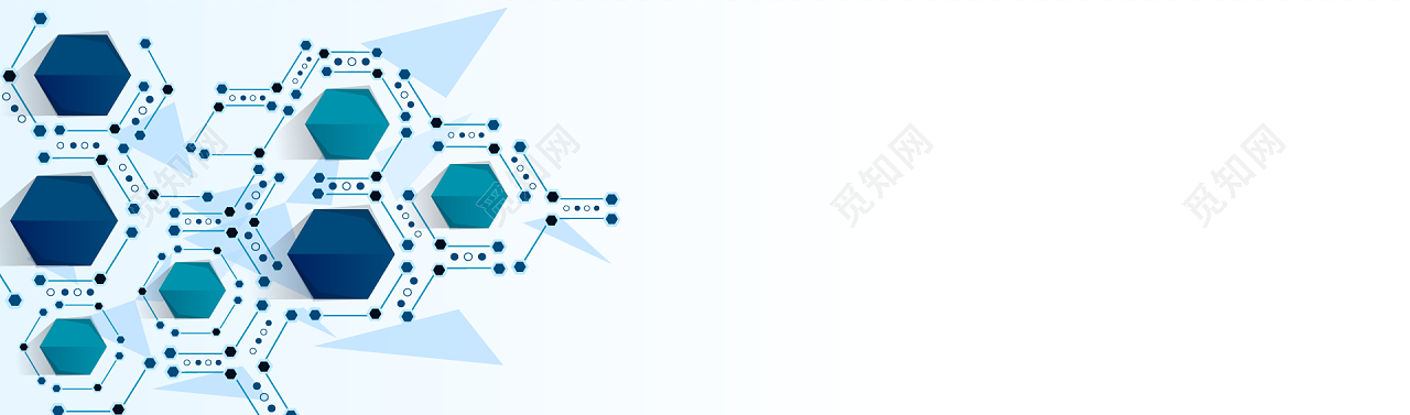 白底蓝色科技感六边形点线链接背景素材免费下载 觅知网